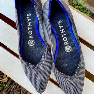 Rothy's The Point II Ballet Flats Black & Grey Size 6 RETIRED